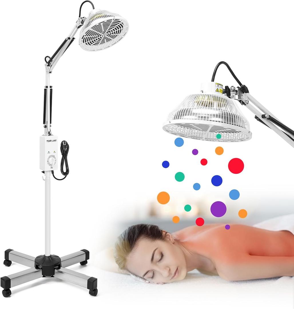 TDP Far Infrared Mineral Heat Lamp, 250W Adjustable Infrared Light, 5-Level Timer, Safe Anti-Burn Design, Ideal for Relaxation and Comfort