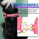 Soft Leather No Pull Dog Harness - Adjustable Step in Dog Harness with Rose Gold Heavy Duty Metal Buckle, Freedom Nylon Dog Halter Vests for Small Medium Large Dogs Easy Walking Training M, Dark Pink