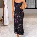 VFSHOW Womens Spaghetti Strap Wedding Guest Cocktail Party Midi Slip Dress (L)