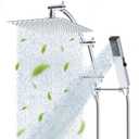 Hibbent All Metal CUPC Certified 10'' Rain Shower Head, Dual Shower Head Combo, High Pressure Handheld 4 Sprays Shower Wand, 16'' Adjustable Extension Arm, 71'' Hose, Shower Holder, Chrome