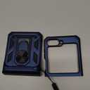 Janmitta Compatible with Samsung Galaxy Z Flip7 FE/Samsung Galaxy Z Flip 6 Case +Hinge Protection+Ring Kickstand,Heavy Duty Full Body Phone Cover with Wrist Strap Lanyard, Blue