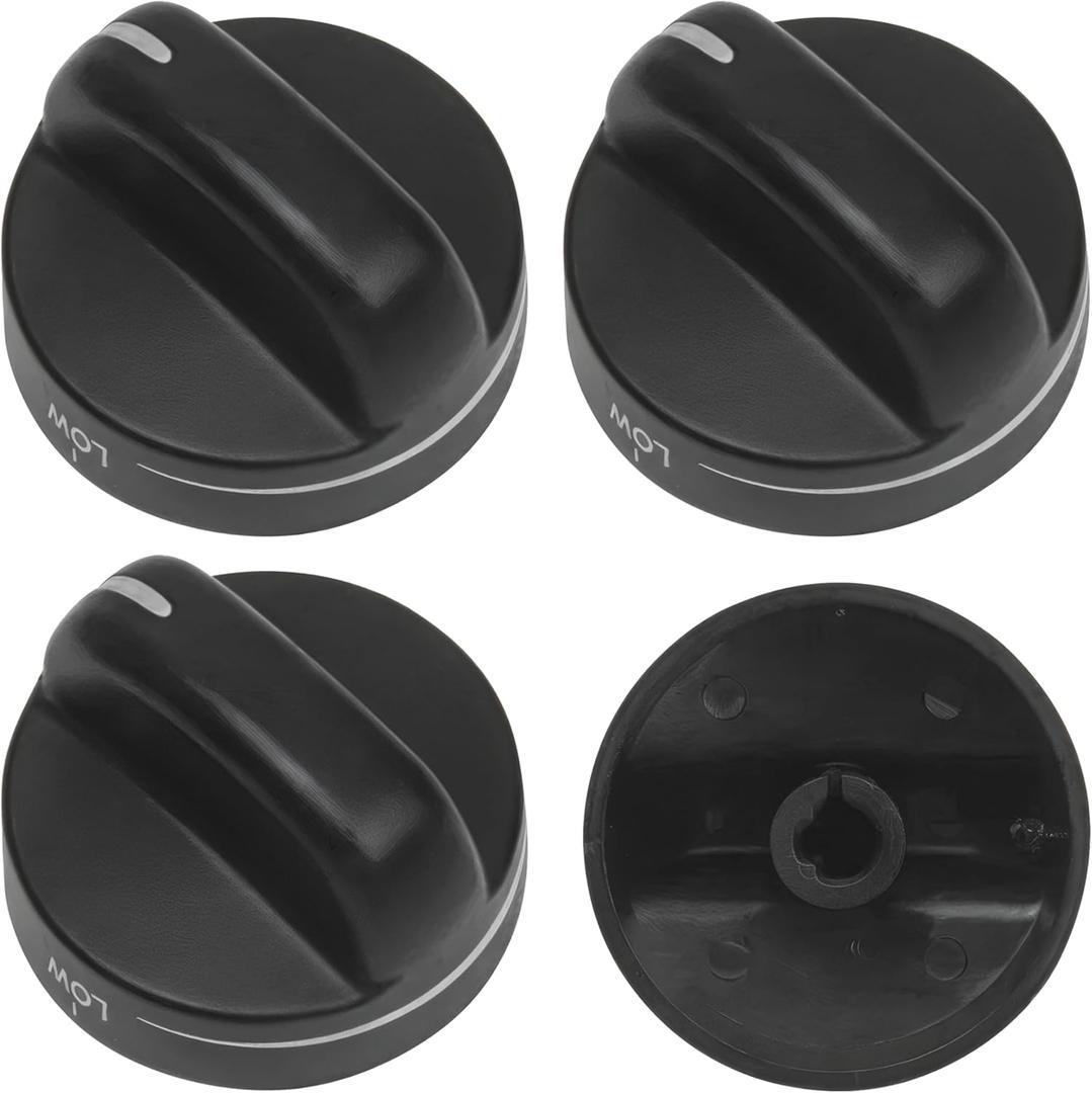4pcs Knobs Fits for Whirlpool Super Capacity 465 Gas Range Oven Stove Burner Knobs, 8273103 Universal Replacement for WP8273103 8273107 AP6012363 8273111 ER8273103 PS11745570 WP8273103VP (Black)