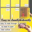 3" x 5" Index Card Holder 56 Pack Adhesive Plastic Label Holders, Clear Tote Bag Labels & Stickers for Organizing Storage Bins, Library Card Shelves