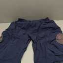 Men's Wide Leg Cotton Capri Shorts Pants with Elastic Waist, Drawstring, and Pockets for Yoga Summer Beach Outdoor (Medium-Large, Blue)