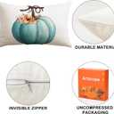 Artscope Fall Decorative Throw Pillow Covers 12x20 Inch Set of 4 Fall Gifts for Home Decor, Autumn Pumpkin Sweet Home Thankful Grateful Blessed Outdoor Farmhouse Pillow Cases for Sofa Couch-Blue