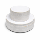 KIRE 100PCS Black and Gold Plates - Black Plastic Plates Disposable with Gold Rim for Halloween Party/Wedding/Birthday Include 50Pcs 10.25inch for Dinner and 50Pcs 7.5inch for Dessert/Salad