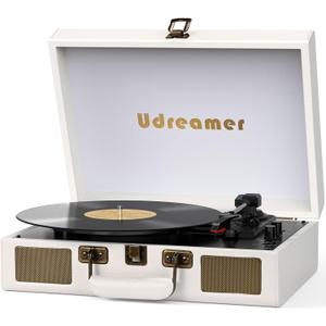 Vinyl Record Player Suitcase with Built-in Speakers, Portable Turntable with RCA