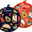 12 Inch Tortilla Warmer Pouch, 2Pcs Insulated Microwavable Fabric Tortilla Warmer Pouch to Keep Food Warm for Corn Flour Taco Pizza Bread up to One Hour (2 pack Black&Orange)