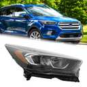 Duolctarms W/LED DRL Black Halogen Headlight Fits 2017-2019 Ford Escape