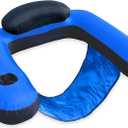 SWIMLINE ORIGINAL Fabric Covered U-Seat Inflatable Pool Lounger | With Comfortable Sling Seat, Back Rest, and Built In Cup Holder | For Pool, Beach, Lake, and More (Classic)