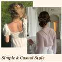 CURASA Bow Hair Clips 6PCS Vintage Twist Design, Leather Bow Strong Hold Non Slip Hair Clips for Women Girls Thick Hair
