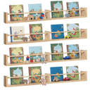 Novabright Set of 4 Nursery Book Shelves for Kids Rooms, 32 Inches Hanging Book Shelf Wooden Beaded Nursery Shelves for Bookshelf Wall Child's Room Shelving, Bedroom and Study Room