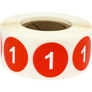 Red Number 1 Stickers 0.75 Inch 500 Labels On A Roll