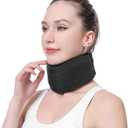 CozyHealth Neck Brace for Neck Pain and Support, Soft Neck Support Relieves Pain & Pressure in Spine for Women & Men, Wrap Align Stabilize Vertebrae Foam Cervical Collar for Sleeping (Black, S, 3" Middle Height)