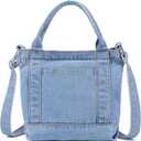 AOCINA Denim Purse Jean Tote Bag for Women Crossbody Shoulder Weekend Bags Denim Purses and Handbags for Women