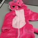 TONWHAR Dinosaur Costume for Toddlers, Baby Animal Romper Halloween Dress Up Onesie for Boys Girls (12-18 Months, Rose)