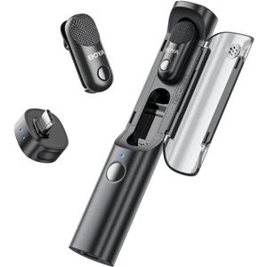 BOYA Magic Wireless Mini Microphones for iPhone 15-16/Android, 4 Form-in-1 Mic, 7g Lightweight, AI Noise Reduction, 48kHz/24bit, APP Control, 328ft Range, Microphone for Recording (Stand not included)