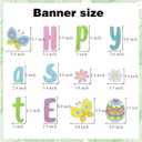 Easter Party Decorations, Easter Decorations Set Happy Easter Banner Easter Window Clings Hanging Easter Egg Banner Decorations for Indoor Outdoor Garden Office Home Classroom Spring Party