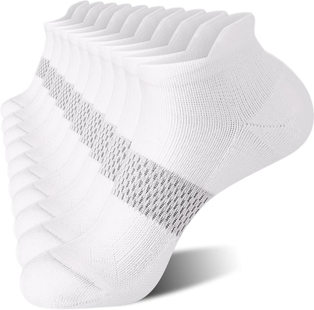 FITRELL 5-6 Pairs Ankle Running Socks for Women Athletic Cushioned Low Cut Tab Sports Socks (Medium)