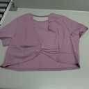 UNIANKIYA Open Back Workout Tops for Women Loose Fit Athletic Crop Tee Short Sleeve Gym Running Yoga Shirt (XL, Purple)