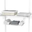 ClosetMaid Wire Hanging Shelf Basket for Storage, Organization in Closet or Pantry, No Assembly or Installation, Durable, White
