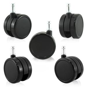 Enjoy Caster | 3 Inch Office Chair Casters for Herman Miller Aeron Steelcase Leap Chair | Dual Injection Polyurethane Wheels for Hardwood Floors | Universal Stem Size 7/16" Office Chairs (7506BUB-16)