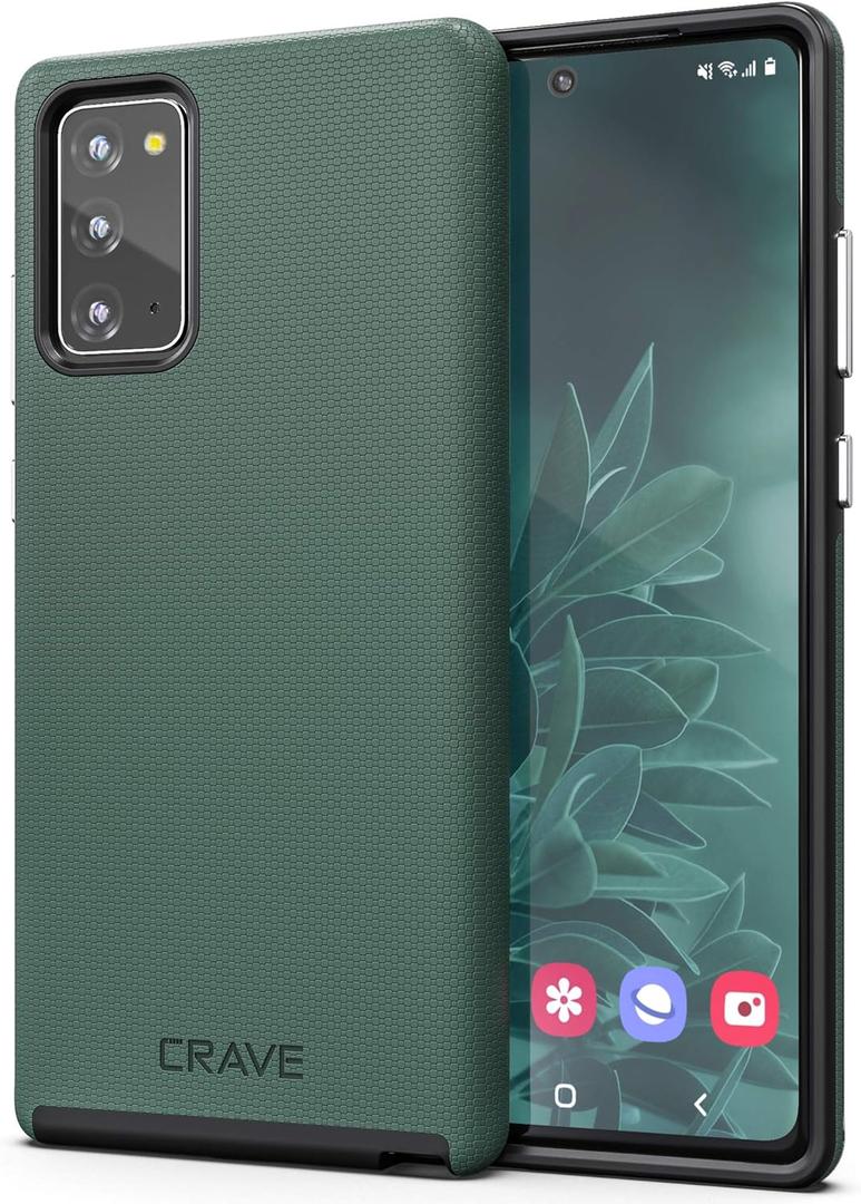 Crave Galaxy Note 20 Case, Shockproof Protection Dual Layer Case for Galaxy Note 20 (6.7 inch) - Forest Green
