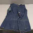 Womens Denim Long Vest Waistcoat Vest Sleeveless Button-Up Back Slit Jean Jacket Vest Y2k Clothes (Blue, M), Medium