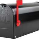 Mailboxes for Outside Post Mount, Black Metal Mailbox, Standard Size, 20 x 8.7 x 6.7 Inches