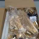 Gold Candle Holders with LED Flameless Taper Candles Bulk Include Metal Taper Candlestick Holder Battery Operated Flickering Candle for Table Wedding Christmas Housewarming Gift(30 Set)