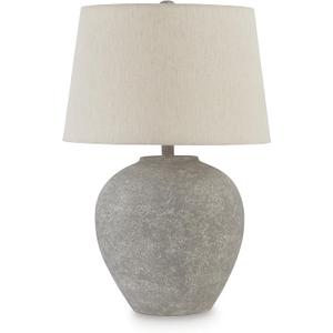 Signature Design by Ashley Dreward Casual 25 Inch Paper Table Lamp, Smoky Brown Finish