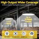 hunhun 10 Pack 250W UFO LED High Bay Lights 37,500lm 5000K Commercial Bay Lights 5' Cable with Plug AC110-277V Waterproof Shop Lights for Workshop Garage Factory Warehouse Barn ETL Listed