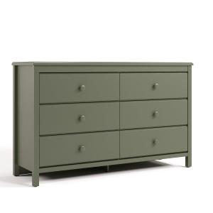 Storkcraft Alpine 6-Drawer Dresser (Olive)  GREENGUARD Gold Certified, Green Dresser for Bedroom, Kids & Nursery Storage Drawers, Safety Interlocking Drawers, Pre-Installed Tracks, Kids Bedroom