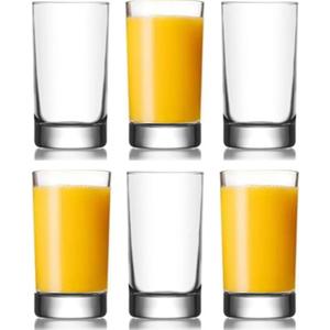 BOHEM'S Small Juice Glasses, Mini Clear Glass Cups Tumblers, 5.1 Oz, Drinking Glassware for Orange Juice, Water, Milk, Coffee, Perfect for Tasting and Small Portions, Set of 6,