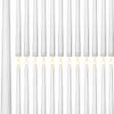 24 Pcs Flameless Taper, LED Faux Wax Candle Lights LED Candles Battery Operated Candles Flickering Taper for Birthday Christmas Wedding Party (White, Basic)