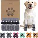 KOOLTAIL Anti Slip Dog Socks for Hot/Cold Pavement to Prevent Licking Paws, Paw Protector&Dog Boots with Grippers for Hardwood Floors,Traction Control No Twist Booties for Small Medium Large Dogs, Small (Leopard Grey)