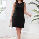 Sampeel Dresses for Women 2025 Casual Summer Sundresses Sleeveless Tank Dress Fashion Outfits (Black, L)