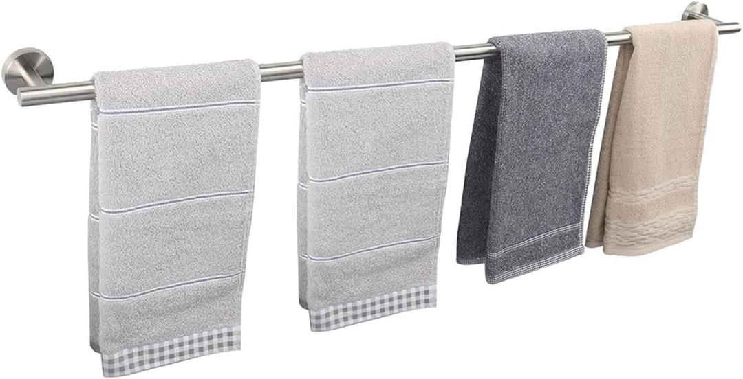 TocTen Bath Towel Bar - Thicken SUS304 Stainless Steel Bathroom Towel Holder, Towel Rod for Bathroom Heavy Duty Wall Mounted Towel Rack Hanger(36IN, Brushed Nickel) (36 IN)
