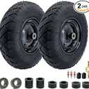 2-Pack of 4.80/4.00-8"Wheels,16" Pnuematic Tires,Steel Rim and 5/8"or 3/4" Axle Bore Hole,3-6" Centered Hub for Wheelbarrows,Garden Carts,Dump Cart,Utility Wagon and More，All Purpose Utility Tire