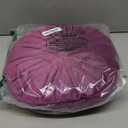 vctops Round Velvet Solid Color Chair Cushion Pumpkin Pleated Throw Pillow Home Decorative Floor Pillow Diameter 15" Purple Red