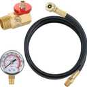 Hromee Air Tank Repair Kit w/Safety Valve, Pressure Gauge and 4 Feet Air Tank Hose Assembly kit for Portable Carry Tank