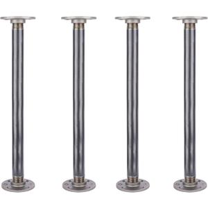 PIPE DECOR Table Legs, Malleable Iron Round Flange with Authentic Steel Plumbing Pipe, DIY End Table Leg Kit with Hardware, 3.75 in. Dia x 24 in. H, 4-Pack