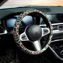 Army Camo Steering Wheel Cover Auto Steering Wheel Protector, Anti-Slip, Breathable, Absorbing Sweat, Universal Camo Car Accessories 14.5-15 inch,Fit for Most Car, Trucks, SUV