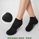 Niorasen Ankle Socks for Women, 6 Pairs Breathable Bamboo Viscose Low Cut Thin Socks,Moisture Wicking Casual Sports Running (Black), US 10-13