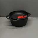 2-in-1 Pre-Seasoned Cast Iron Dutch Oven Pot with Skillet Lid Cooking Pan, Cast Iron Skillet Cookware Pan Set with Dual Handles, Indoor Outdoor for Bread/Frying/Baking/Camping/BBQ, 5 Qt