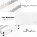 HarJue Magnetic Knife Block with Marble Base, Stainless Steel Magnetic Knife Holder Stand without Knives Powerful Magnetic knife Strip for kitchen Countertop Knife Storage (Brushed Nickel)