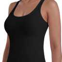 Sunzel Womens Ribbed Racerback Tank Top, Fitted Sleeveless Lyocell (M)