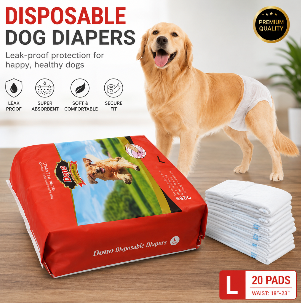 Pet Soft Dog Diapers Female, Disposable Female Dog Diaper, Doggie Diapers for Cat Puppy with Adjustable Foam Tail Hole(Pink,12L)