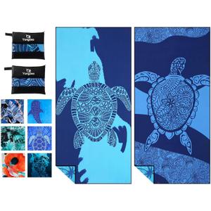 2 Pack Microfiber Lightweight Thin Beach Towel Sand Free Quick Dry Super Absorbent Large Towels for Swimming Pool Yoga Gym Travel Vacation Beach Accessories Essentials