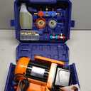 VTG VOGTEN 4.5 CFM AC Vacuum Pump and Gauge Set,for Mini Split/HVAC/Auto Systems,Manifold Gauge Kit Compatible with R134a R12 R22 R502,Includes 3 Hoses, 2 R134a Can Tap,Upgraded Trifold Storage Case